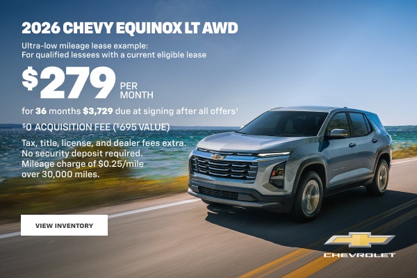 2026 Chevy Equinox LT AWD. Ultra-low mileage lease example for qualified lessees with a current e...